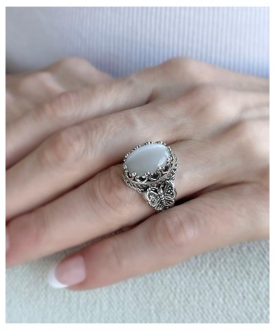 925 Sterling Silver Filigree Art Double Butterfly Detailed Women Cocktail Statement Ring, Gift Boxed Mother of Pearl $35.09 R...