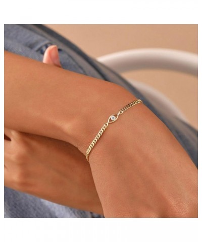 Dainty Gold Bracelets for Women, 14K Gold Plated Layered Bracelet Simple Sparkle Twisted Chain Bracelets Adjustable Diamond B...