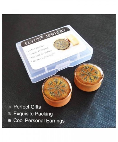 Wood Ear Gauges Viking Plugs Women Men Ear Stretcher Expander 8mm-25mm 0 00-1'' Double Flared Saddle Plugs Earrings Piercing ...