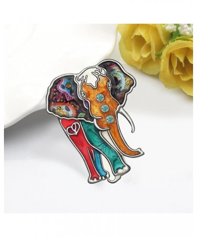 Enamel Elephant Brooch Pins Zinc Alloy Scarf Lapel Pin Jewelry Jungle Elephant Gifts for Women Girl Brooches Charms Multicolo...