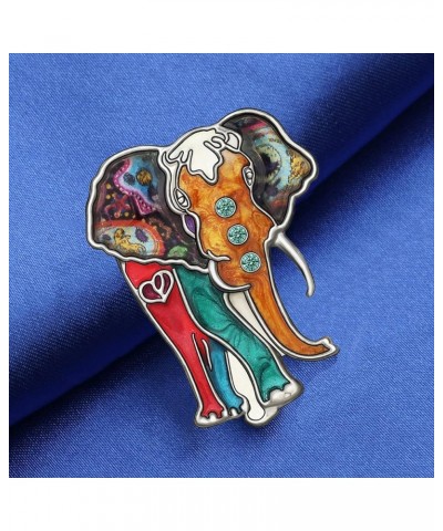 Enamel Elephant Brooch Pins Zinc Alloy Scarf Lapel Pin Jewelry Jungle Elephant Gifts for Women Girl Brooches Charms Multicolo...