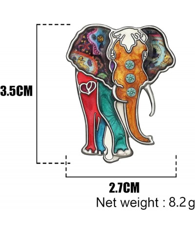 Enamel Elephant Brooch Pins Zinc Alloy Scarf Lapel Pin Jewelry Jungle Elephant Gifts for Women Girl Brooches Charms Multicolo...