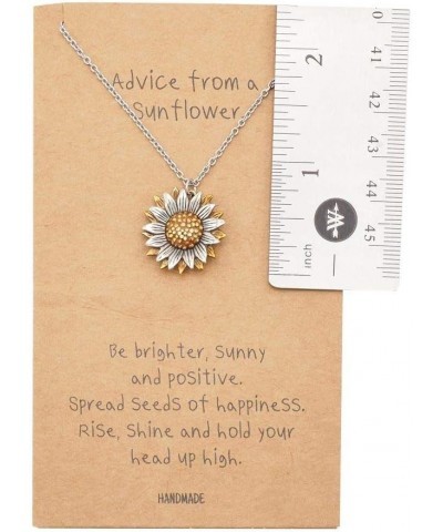 Sunflower Necklace, Face Mask Chains Lanyard and Brooch with Inspirational Greeting Card 2-Tone $14.82 Necklaces