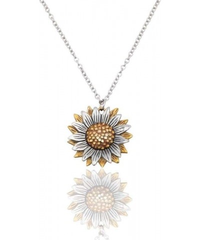 Sunflower Necklace, Face Mask Chains Lanyard and Brooch with Inspirational Greeting Card 2-Tone $14.82 Necklaces