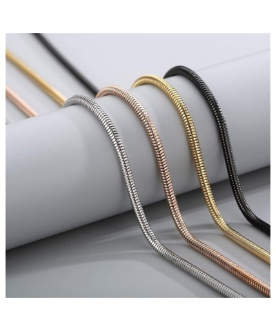 Stainless Steel Snake Chain Necklace for Men Women, Round Herringbone Snake Chain Necklace Solid Jewelry Rose Gold 3mm 24.0 I...