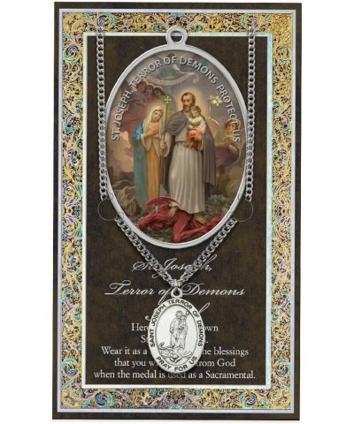 St Joseph Terror of Demons Medal with Prayer Pamphlet - Genuine Pewter $10.32 Pendants