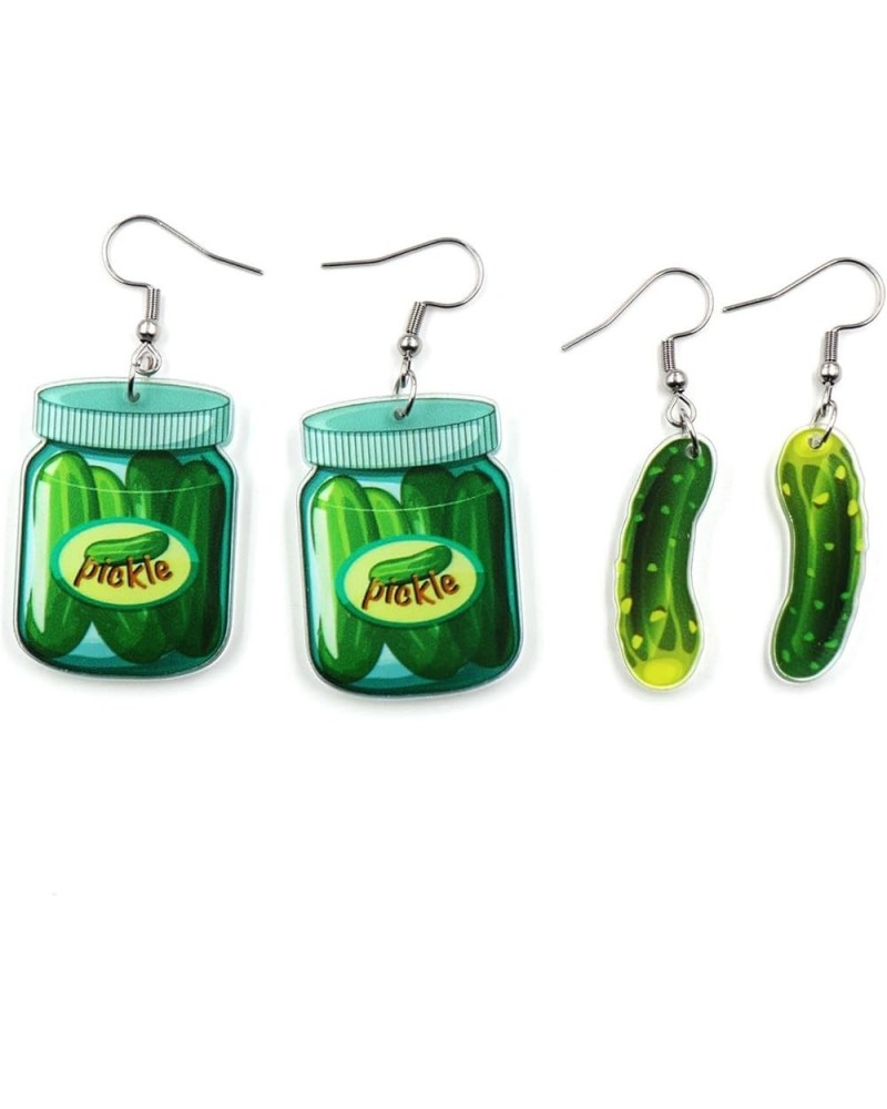 Unique Pickle Earrings Acrylic Cucumber Earrings Funny Pickle Gherkin Dangle Earrings Summer Jewelry for Pickle Lovers Gifts ...