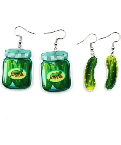 Unique Pickle Earrings Acrylic Cucumber Earrings Funny Pickle Gherkin Dangle Earrings Summer Jewelry for Pickle Lovers Gifts ...