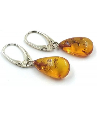 Genuine Baltic Amber Tear Drop Earrings Sterling Silver Honey $25.64 Earrings