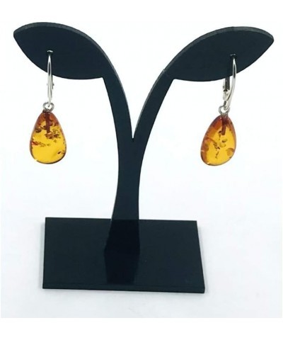 Genuine Baltic Amber Tear Drop Earrings Sterling Silver Honey $25.64 Earrings