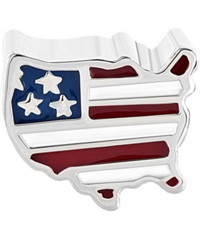 Patriotic Proud To Be American Flag Country Of USA UK CA DE FR Map Charm For Bracelets American Flag Map $10.25 Bracelets