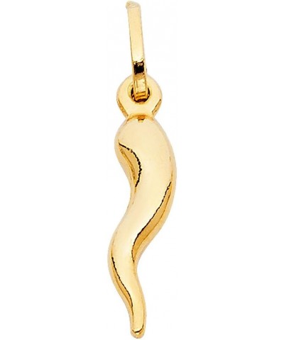 14k Yellow Gold Cornicello Italian Horn Charm Pendant - 4 Differnet Size Available Height 18 MM Width 8 MM $56.64 Pendants