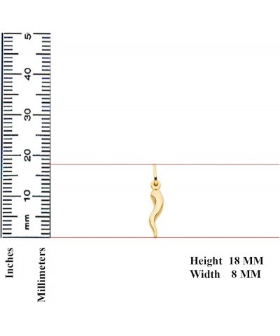 14k Yellow Gold Cornicello Italian Horn Charm Pendant - 4 Differnet Size Available Height 18 MM Width 8 MM $56.64 Pendants