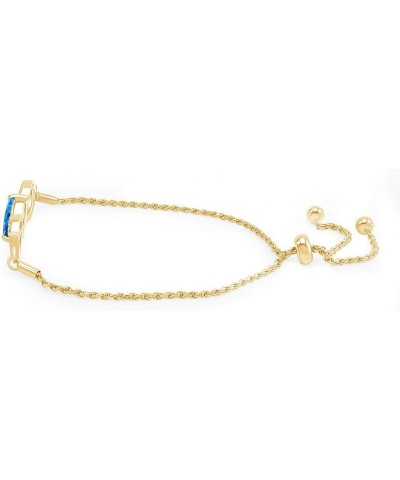 Simulated Birthstone & Diamond Accent Infinity Bolo Bracelet for Women in 14k Gold Over Sterling Silver Yellow Gold Over : Si...