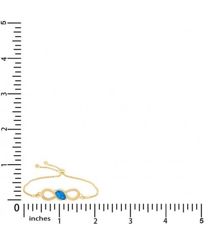 Simulated Birthstone & Diamond Accent Infinity Bolo Bracelet for Women in 14k Gold Over Sterling Silver Yellow Gold Over : Si...