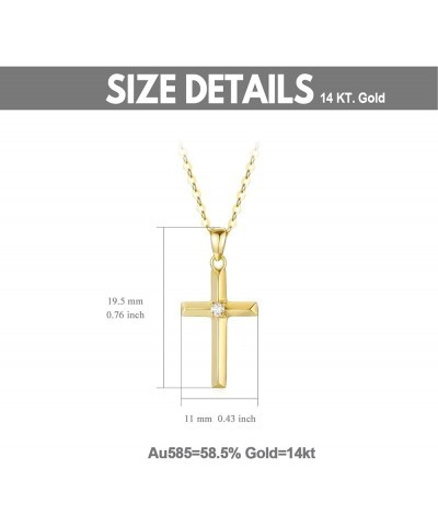 14k Gold Diamond Cross Necklace with Gold Chain, Religioius Jewelry Mother's Day Gifts for Women Teens (0.03 ct), 16-18 Inch ...