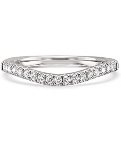 0.35 (Ctw) Cubic Zirconia Wedding Curved Half Eternity Band Ring for Womens 14k White Gold Plated 925 Sterling Silver $23.49 ...