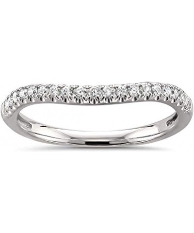 0.35 (Ctw) Cubic Zirconia Wedding Curved Half Eternity Band Ring for Womens 14k White Gold Plated 925 Sterling Silver $23.49 ...