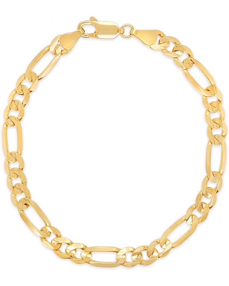 Solid 14k Gold Figaro Link Chain Bracelet, Yellow Gold Bracelet for Men & Women 2mm 8 inch $45.56 Bracelets