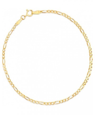 Solid 14k Gold Figaro Link Chain Bracelet, Yellow Gold Bracelet for Men & Women 2mm 8 inch $45.56 Bracelets