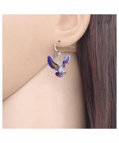 Cute Enamel Eagle Earrings Hawk Dangle for Women Girls Bird Jewelry Gifts Purple $8.63 Earrings