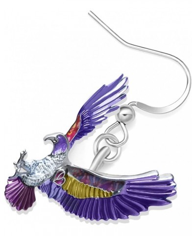 Cute Enamel Eagle Earrings Hawk Dangle for Women Girls Bird Jewelry Gifts Purple $8.63 Earrings