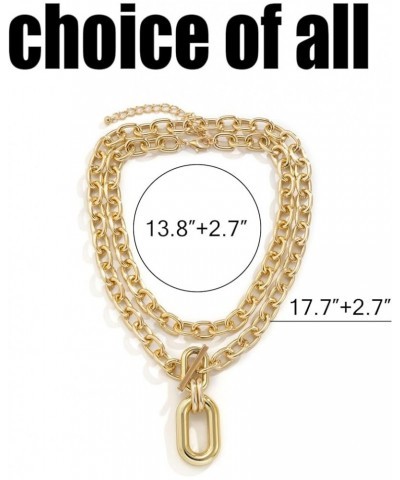 Chunky Gold Necklace for Women Statement Necklace Gold Chain Necklace Thick Cuban Link Chain Necklace Trendy Jewelry for Wome...