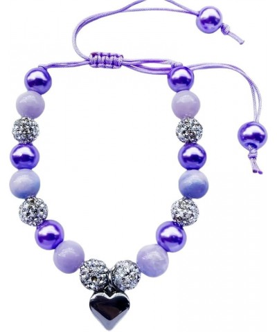 Gift for Granddaughter Bracelet Jewelry with Rhinestone Balls Faux Pearl heart purple $9.71 Bracelets