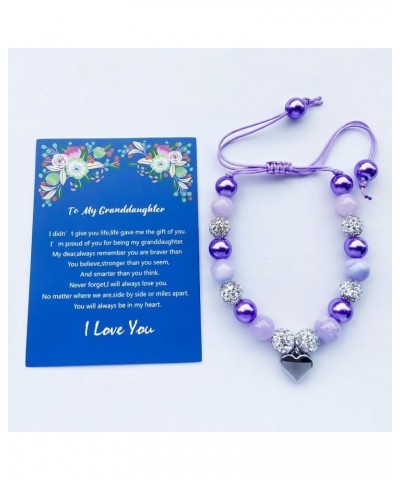 Gift for Granddaughter Bracelet Jewelry with Rhinestone Balls Faux Pearl heart purple $9.71 Bracelets