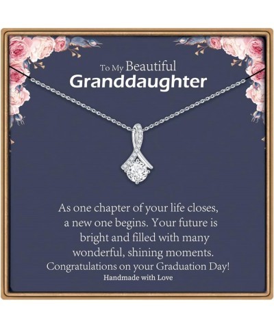 Graduation Gifts for Her, 14K White Gold Plated Graduation Alluring Beauty Necklaces for Women Graduation Gifts Graduation Ne...