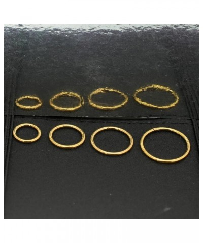 16G 18G Nose Rings Hoop 316L Stainless Steel Hinged Earrings Rings Hoop Septum Rings set Helix Ring Daith Ring Lip rings Body...