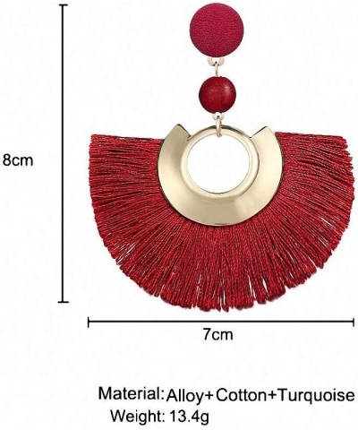 Bohemian Big Tassel Drop Earrings Women Fringe Handmade Statement Woman Earrings Jewelry FOF61950 $9.43 Earrings