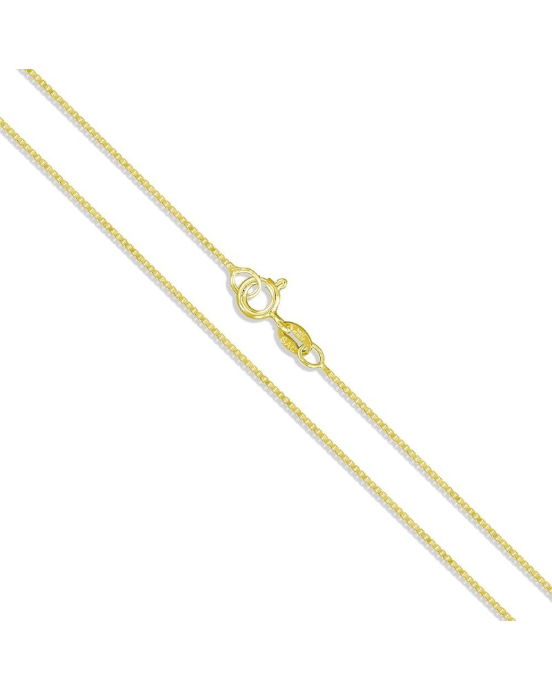 CHOOSE YOUR CLASP Sterling Silver 1mm Box Chain Necklace 30.0 Inches 22k Gold Plated $10.97 Necklaces