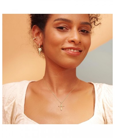 Cross Necklace for Women, 14K Gold Plated Chain Necklace Dainty Gold Cross Pendant Necklace Classic Necklaces for Gold Jewelr...