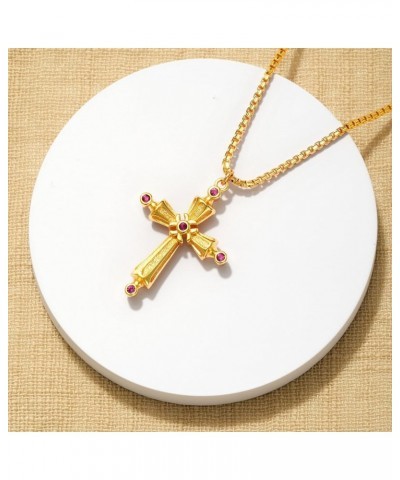 Cross Necklace for Women, 14K Gold Plated Chain Necklace Dainty Gold Cross Pendant Necklace Classic Necklaces for Gold Jewelr...