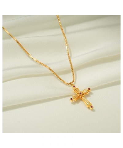 Cross Necklace for Women, 14K Gold Plated Chain Necklace Dainty Gold Cross Pendant Necklace Classic Necklaces for Gold Jewelr...