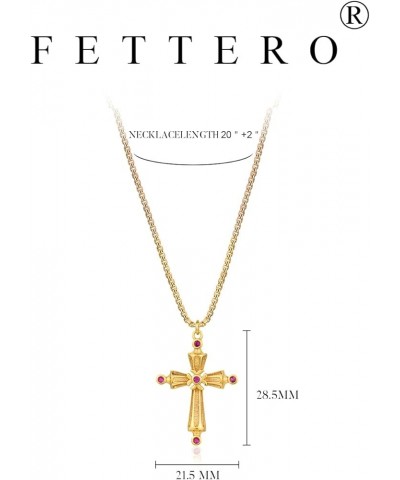 Cross Necklace for Women, 14K Gold Plated Chain Necklace Dainty Gold Cross Pendant Necklace Classic Necklaces for Gold Jewelr...