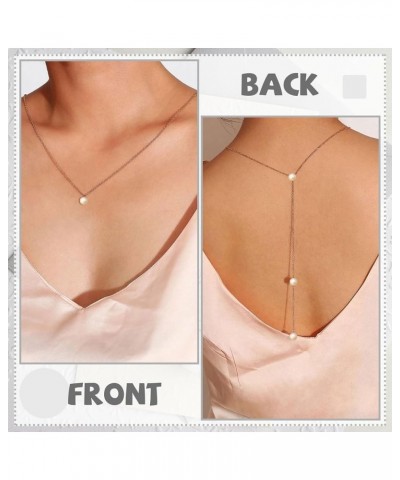 Back Necklace for Backless Dress Backdrop Necklace Body Chain Jewelry for Women Wedding Bridal Long Rhinestone Back Necklace ...