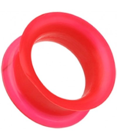 Ultra Thin Flexible Silicone Ear Skin Double Flared Ear Gauge Tunnel Plug (Sold by Pair) 1", Red $8.69 Body Jewelry