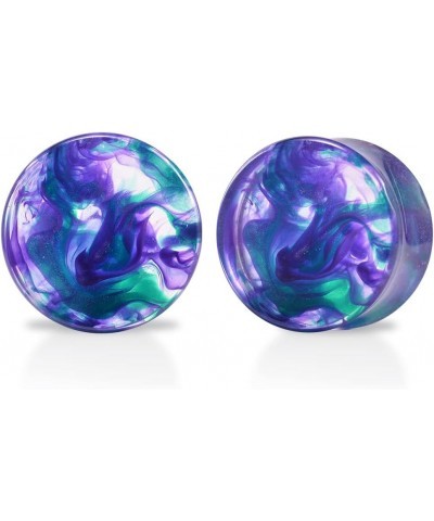 1 Pair Acrylic Smoke Solid Double Flare Ear Gauges Tunnels 8mm-25mm Stretcher PurpleGreen Grey Red Woman Man Body Piercing Je...