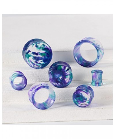 1 Pair Acrylic Smoke Solid Double Flare Ear Gauges Tunnels 8mm-25mm Stretcher PurpleGreen Grey Red Woman Man Body Piercing Je...