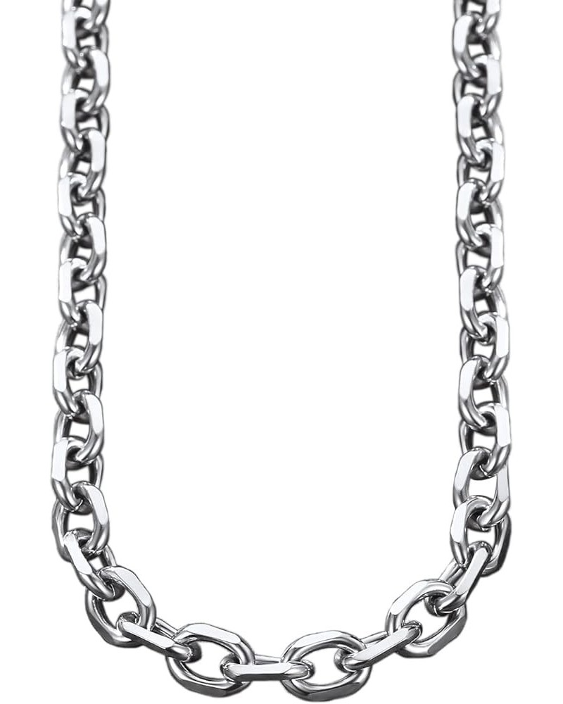 316L Stainless Steel Chain for Men/Women, Cable Link Necklace, 3/5/7/9/12MM Width, 18-30" (Send Gift Box) 24 inch C: 7mm-silv...