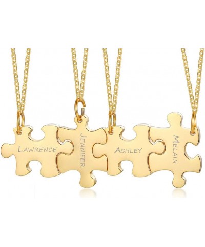 Personalized Necklace Custom 2/3/4/5/6 Pieces Matching Puzzle Piece BFF Friendship Necklaces Set, Stainless Steel Best Friend...