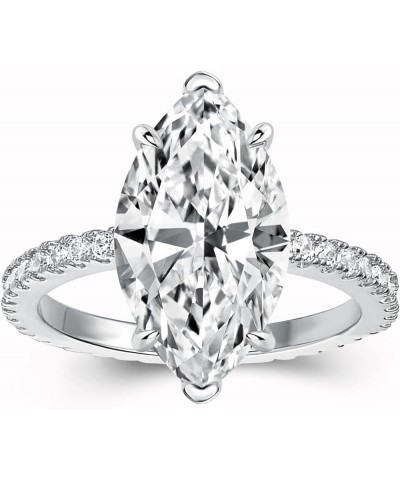 3.5CT Marquise Cut Engagement Ring,Simulated Diamond Ring,925 Sterling Silver 18K Yellow/White Gold Plated Promise Ring 7 (St...