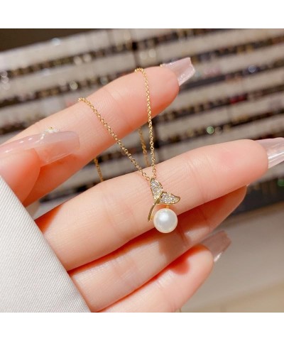 Pendant Necklace for Women Girls Mermaid Tail/Bow Tassel/Heart/Peach Blossom/Cat's Eye Clover/Butterfly/Moon Mermaid $4.07 Ne...