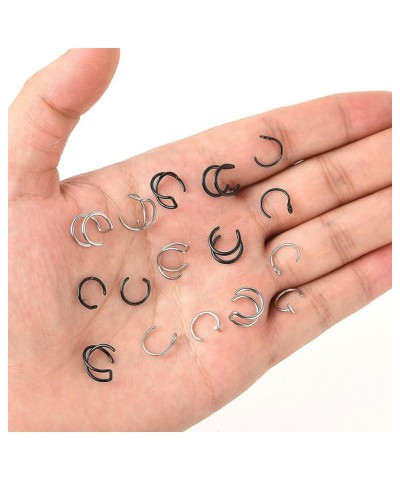 6Pcs Fake Nose Rings Fake Nose Piercing Gothic Septum Nose Ring 20G Stainless Steel Faux lip Piercing Hoop for Women Men $5.5...