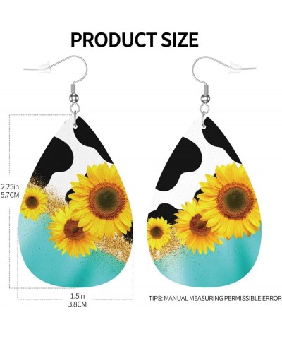 Faux Leather Teardrop Earrings For Teen Girls Women Drop Dangle Earrings Gift Yellow $6.53 Earrings