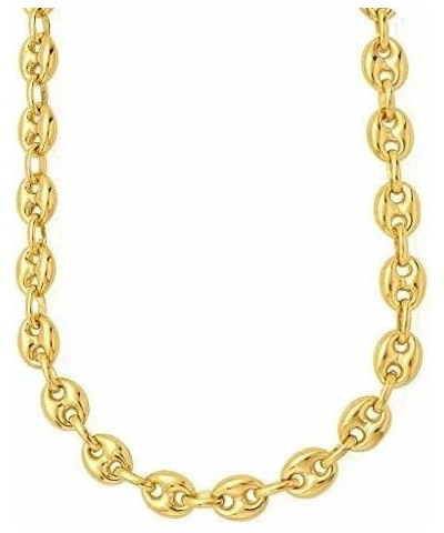 14k REAL Yellow Gold 4.7mm, 6.9, OR 11.00mm Shiny Puffed SOLID Mariner Chain Necklace or Bracelet Bangle for Pendants and Cha...