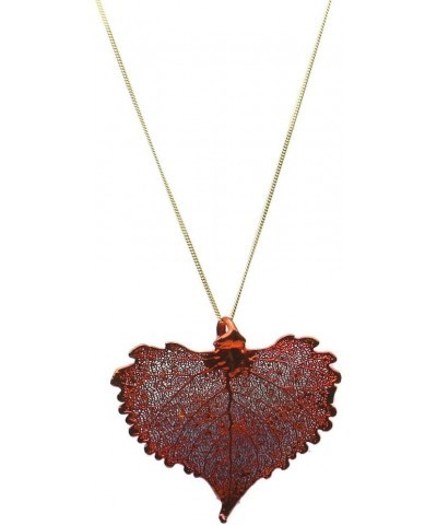 Irridescent Copper-Plated Cottonwood Leaf Pendant 18k Gold-Flashed Sterling Silver Curb Chain 18 inches $9.00 Others