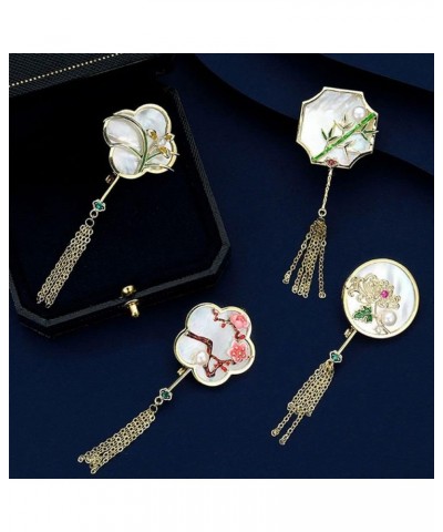 Chinese Style Retro Flower Tassel Brooches, Exquisite Elegant Plum Blossom Brooch Pins Fashion Banquet Jewelry Gifts for Wome...